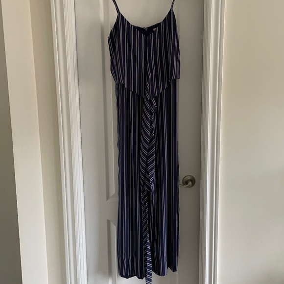 Michael Kors Blue Striped Jumpsuit - Picture 1 of 2